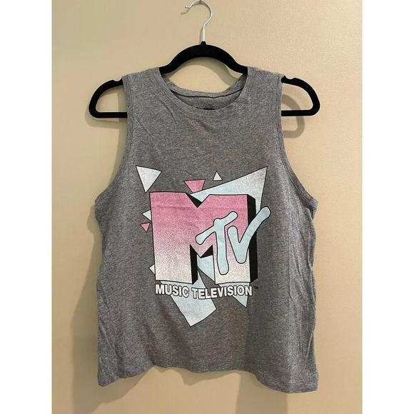 MTV Tops - MTV Tank Top Shirt Womens M Logo 80's 90's Muscle Music Television Concert NEW